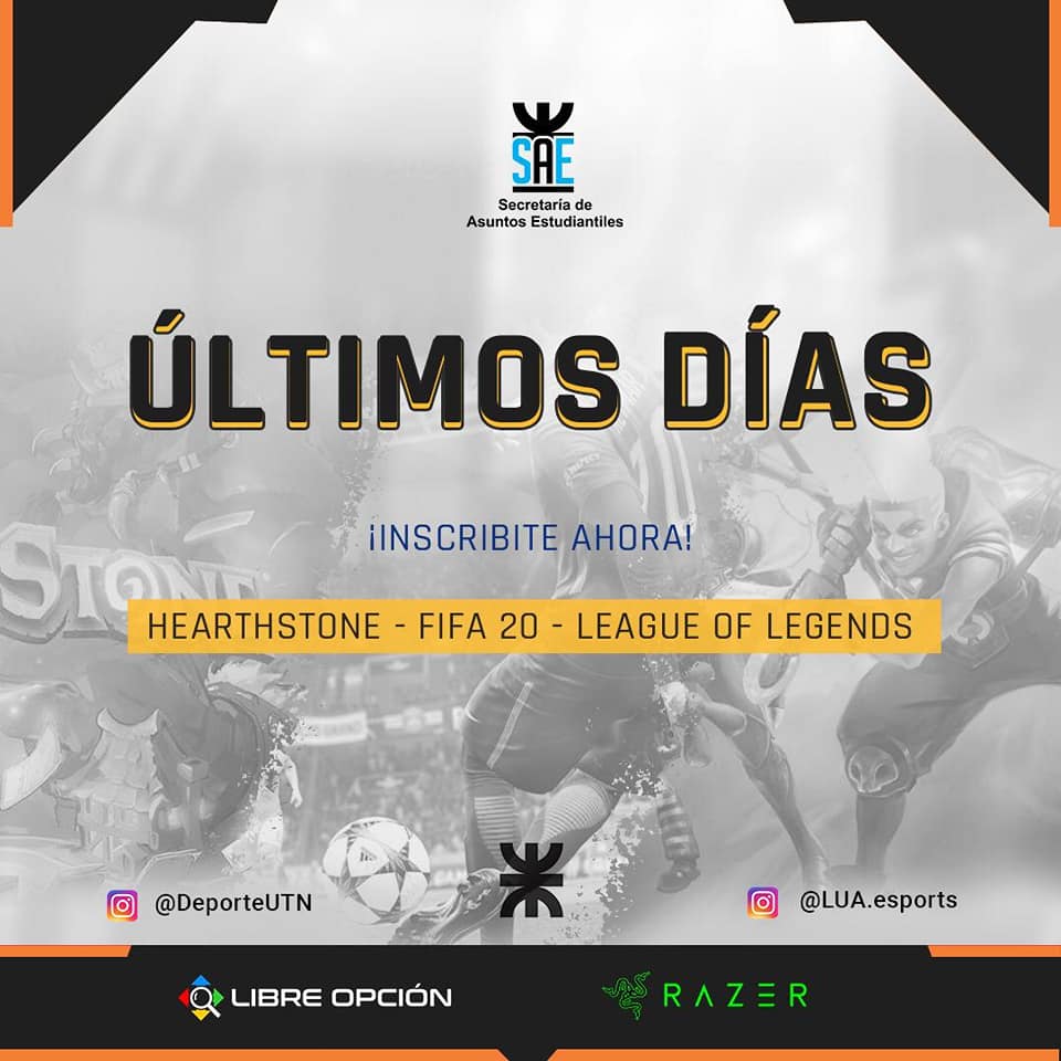 Se vienen los E-Sports en la UTN. La inscripción se extiende hasta el miércoles 3 de junio